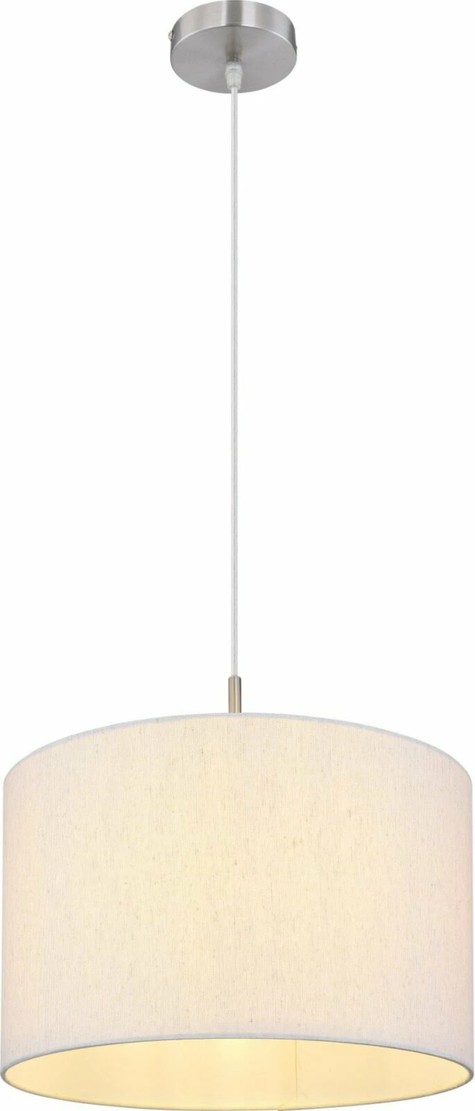 Pendelleuchte - Nickel-sandfarben - Metall-Textil