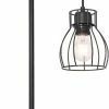 Tischlampe - schwarz-natur - Metall-Holz - 55 cm hoch