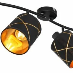 Deckenstrahler - schwarz matt - goldfarben - beweglich