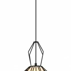 Pendelleuchte - schwarz-weiß - Metall - 120 cm hoch