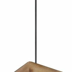 Pendelleuchte - schwarz-natur - Metall-Holz