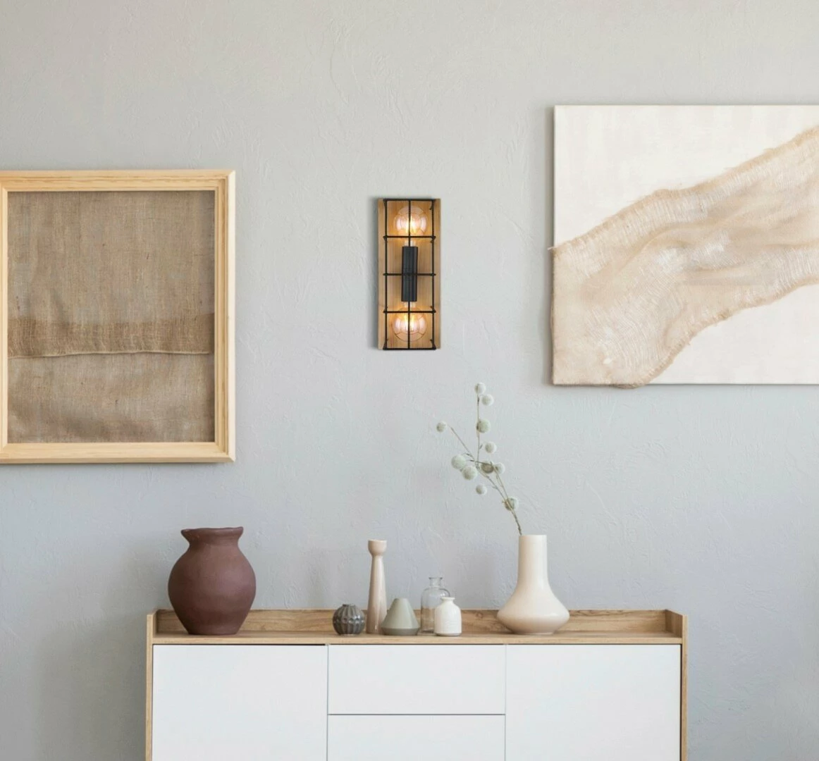 Wandleuchte - naturfarben-schwarz - 43 cm – Bild 2