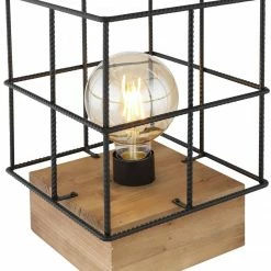 Tischleuchte - naturfarben-schwarz - 26,5 cm hoch