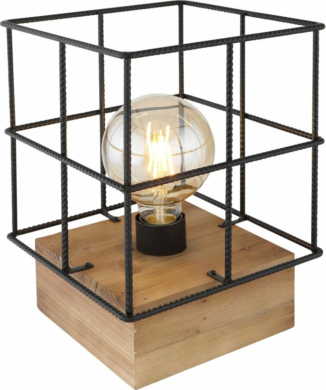 Tischleuchte - naturfarben-schwarz - 26,5 cm hoch