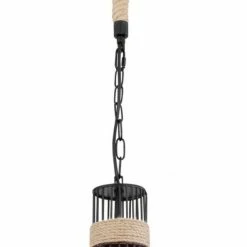 Pendelleuchte - schwarz matt-braun - Metall - 135 cm