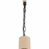 Pendelleuchte - schwarz matt-braun - Hanfseil - 140 cm