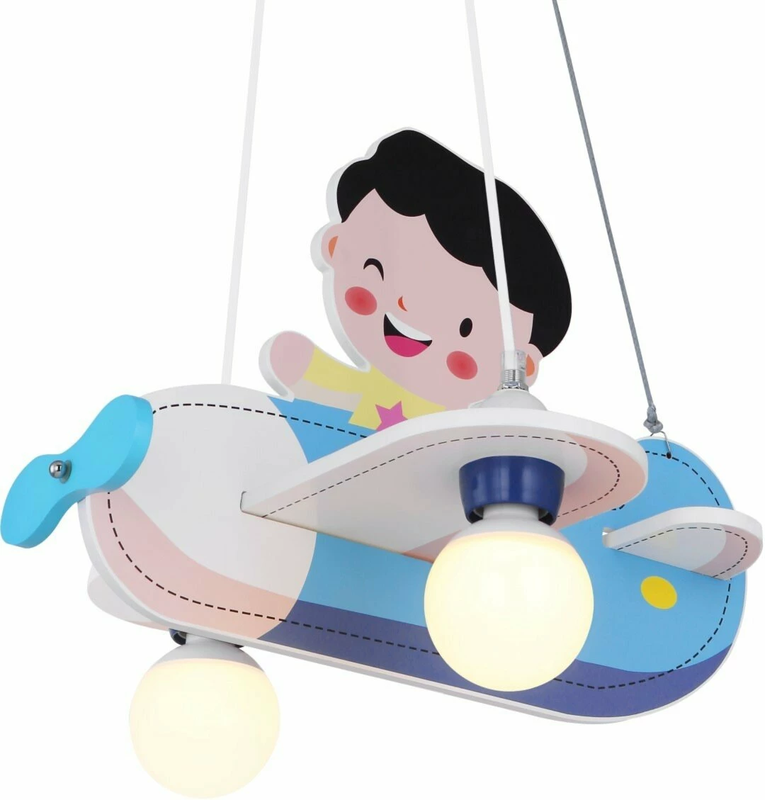 Kinder-Pendelleuchte - weiß-blau - 120 cm hoch – Bild 2