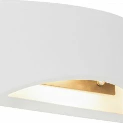 Wandleuchte - weiß - Gips - 20 cm breit