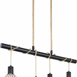 Pendelleuchte - schwarz - 4-flammig