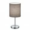 Tischlampe - grau-chrom - Metall-Stoff - 29 cm hoch