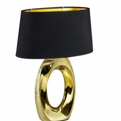 Tischleuchte - goldfarben-schwarz - 52 cm hoch