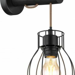 Wandleuchte - schwarz - Kippschalter - 33 cm