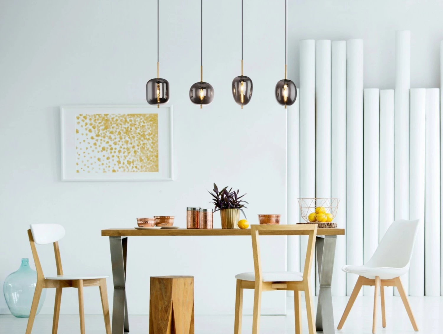 HĂ€ngeleuchte - messing-grau - 120 cm - 4-flammig â Bild 2