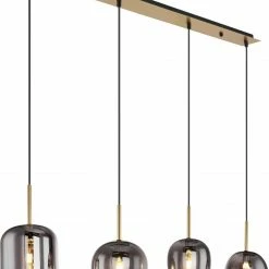 Hängeleuchte - messing-grau - 120 cm - 4-flammig