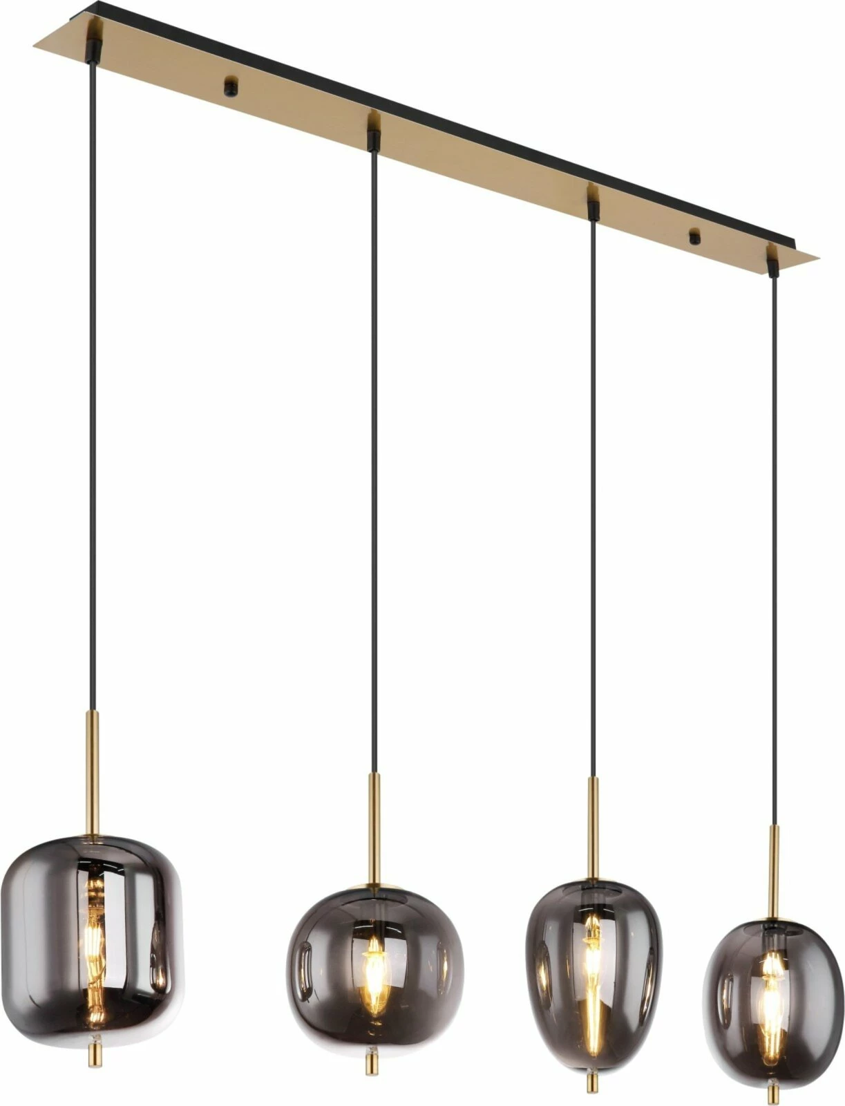 HĂ€ngeleuchte - messing-grau - 120 cm - 4-flammig