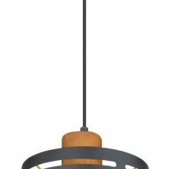 Pendelleuchte - schwarz matt-goldfarben - Metall - 120 cm hoch