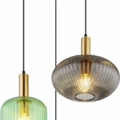 Pendelleuchte - messingfarben - Metall - 130 cm hoch