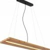 LED-Hängeleuchte - holzfarben-schwarz - 100 cm