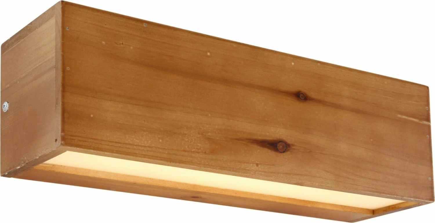 LED-Wandleuchte - holzfarben - 37 cm