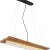 LED-Hängeleuchte - holzfarben-schwarz - 100 cm
