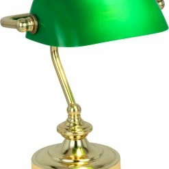 Tischlampe - messingfarben-grün - Metall - 24 cm