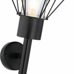 LED-Außenleuchte - schwarz - Edelstahl - 28,5 cm hoch