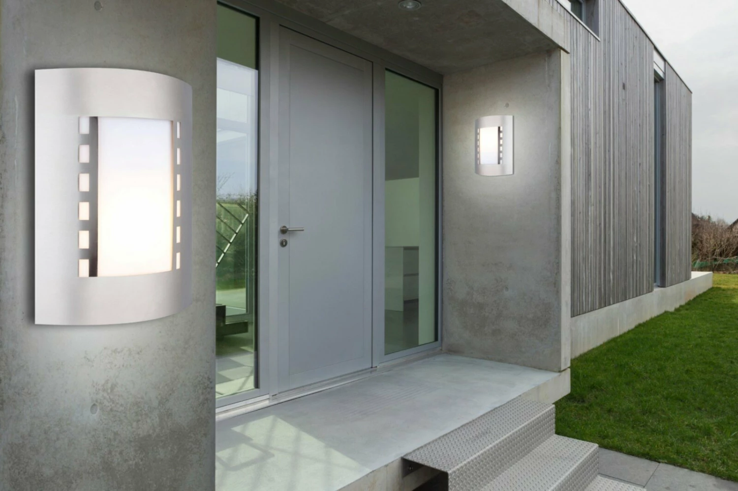 Außenleuchte - silber - Edelstahl - 29 cm hoch – Bild 2