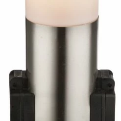 Außenleuchte - silber - Edelstahl - mit Steckdosen