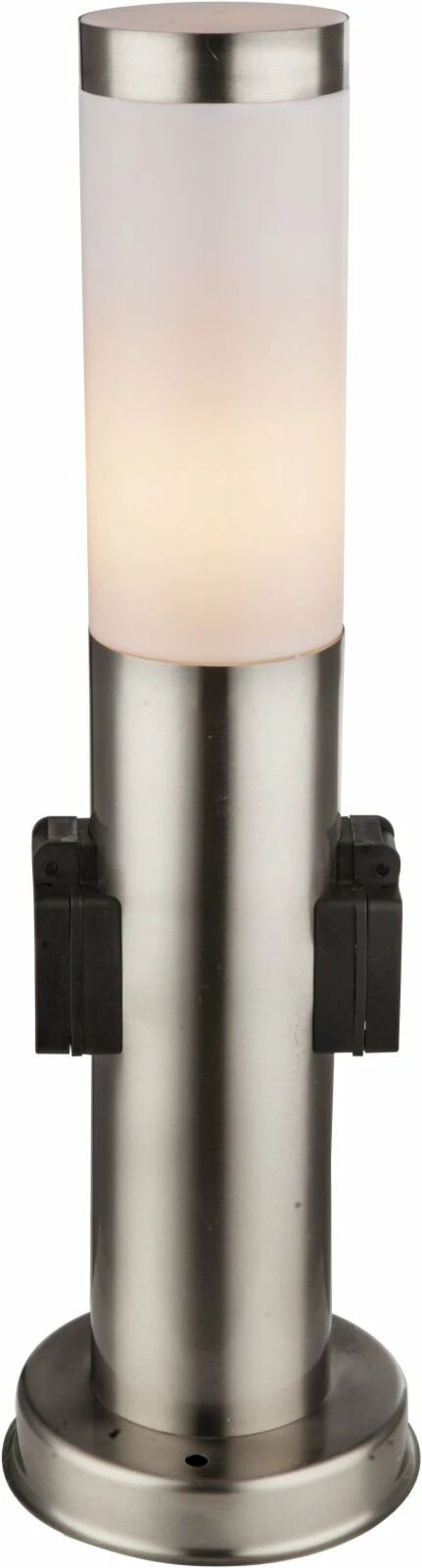 Außenleuchte - silber - Edelstahl - mit Steckdosen