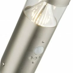 LED-Außenleuchte - chromfarben - mit Sensor - Ø 8 cm