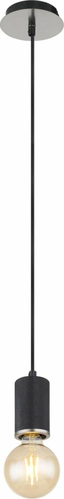 Pendelleuchte - schwarz matt-Nickel matt - burned wood