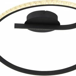 LED-Deckenleuchte - schwarz - Acrylkristalle