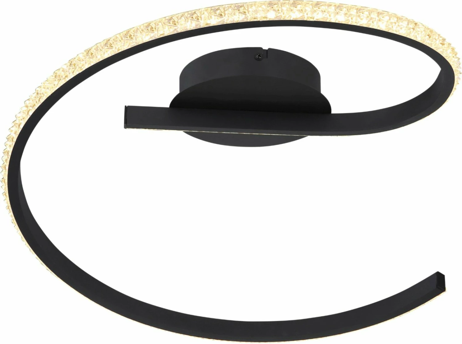 LED-Deckenleuchte - schwarz - Acrylkristalle