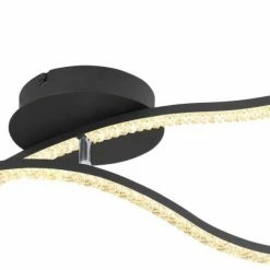 LED-Deckenleuchte - schwarz - Acrylkristalle