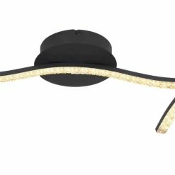 LED-Deckenleuchte - schwarz - Acrylkristalle