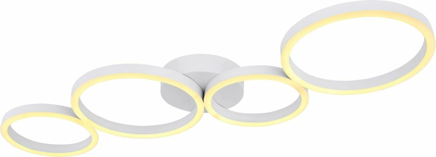 LED-Deckenleuchte - weiß - Ringe - 88,5 cm