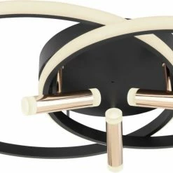 LED-Deckenleuchte - schwarz-gold - dimmbar