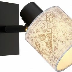 Wandstrahler - schwarz matt-multicolor - Metall - 10 cm