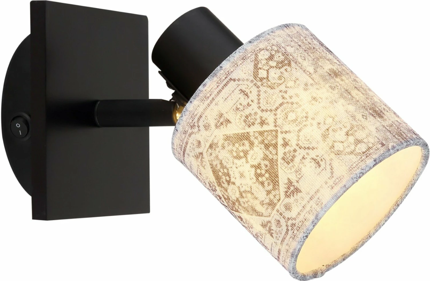 Wandstrahler - schwarz matt-multicolor - Metall - 10 cm