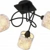 Deckenlampe - schwarz matt-beige - Metall - 46 cm