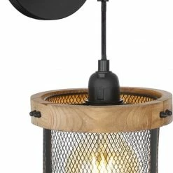 Wandleuchte - natur-schwarz matt - Metall - 32 cm