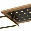 LED-Deckenleuchte - schwarz-holzfarben - 63,5 cm