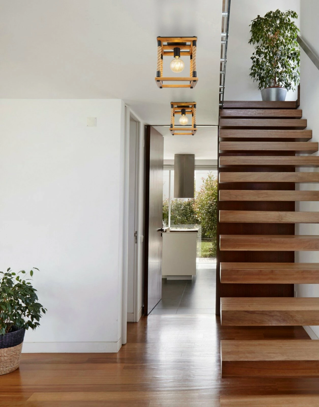 Deckenlampe - schwarz-natur - Hanfseiloptik - 29 cm – Bild 2