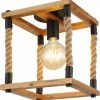 Deckenlampe - schwarz-natur - Hanfseiloptik - 29 cm
