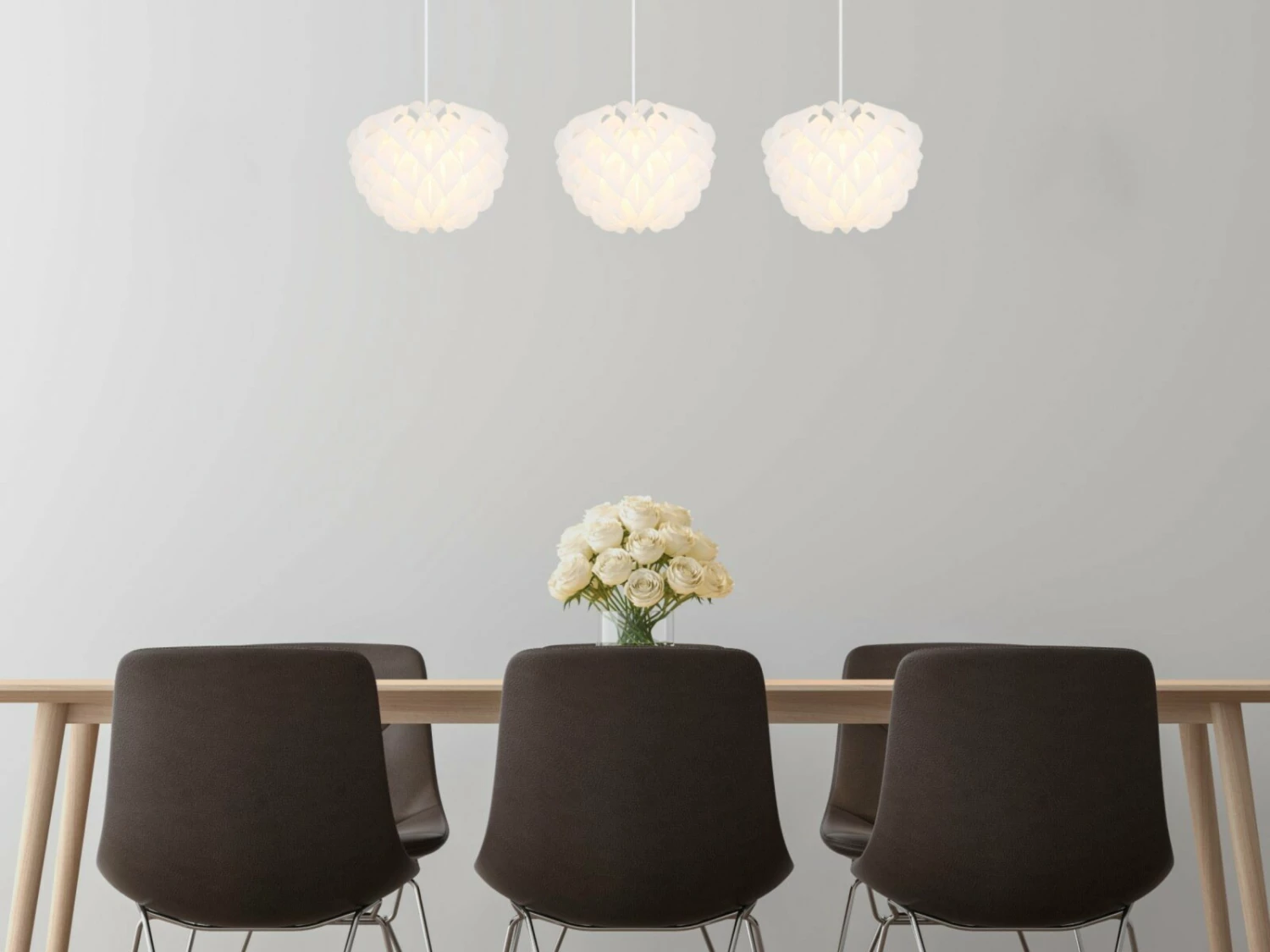 Pendelleuchte - weiß - Metall - 101 cm breit – Bild 2