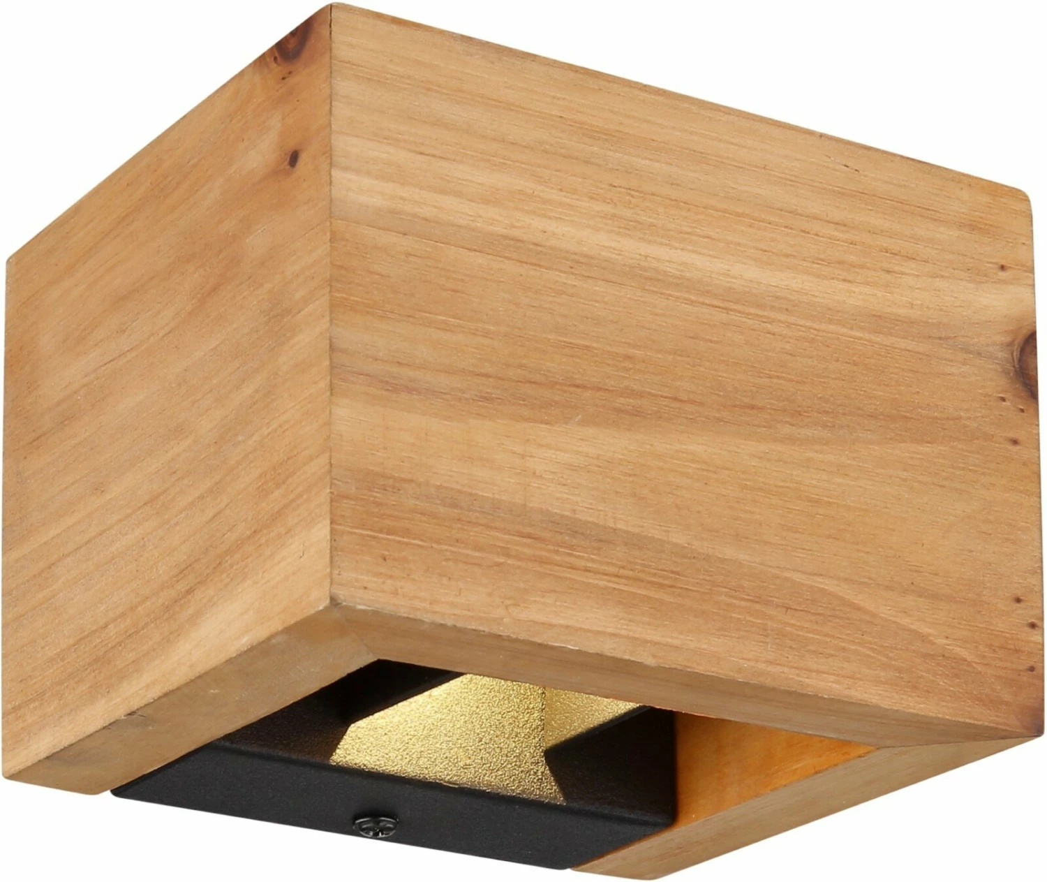 LED-Wandleuchte - holzfarben-schwarz - 13,2 cm