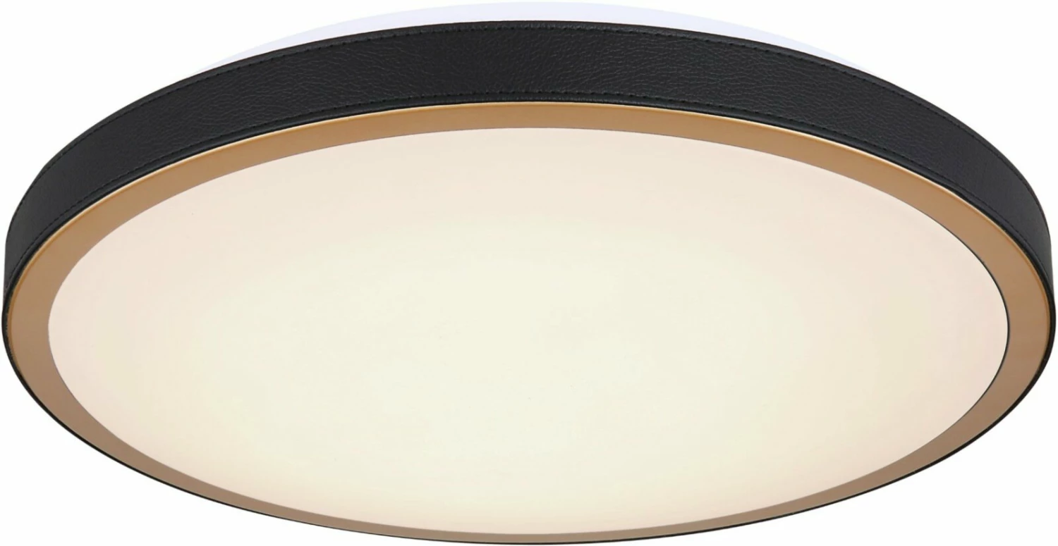 LED-Deckenleuchte -schwarz-weiß-messingfarben - Ø 42 cm