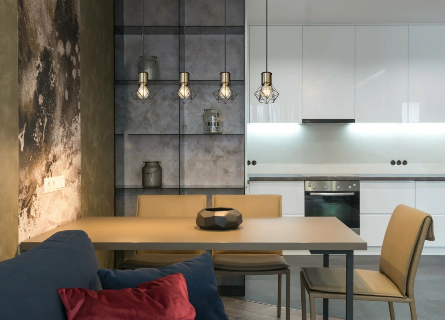 Pendelleuchte - schwarz matt-altmessing - Metall - 120 cm â Bild 2