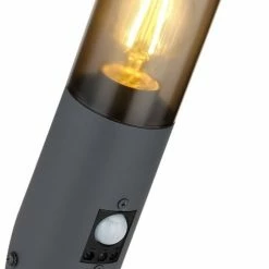 Außenleuchte - anthrazit-rauchfarben - Edelstahl - 41 cm