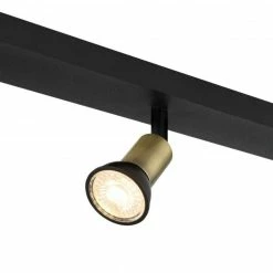 Deckenstrahler - schwarz matt-gold - Metall - 40 cm